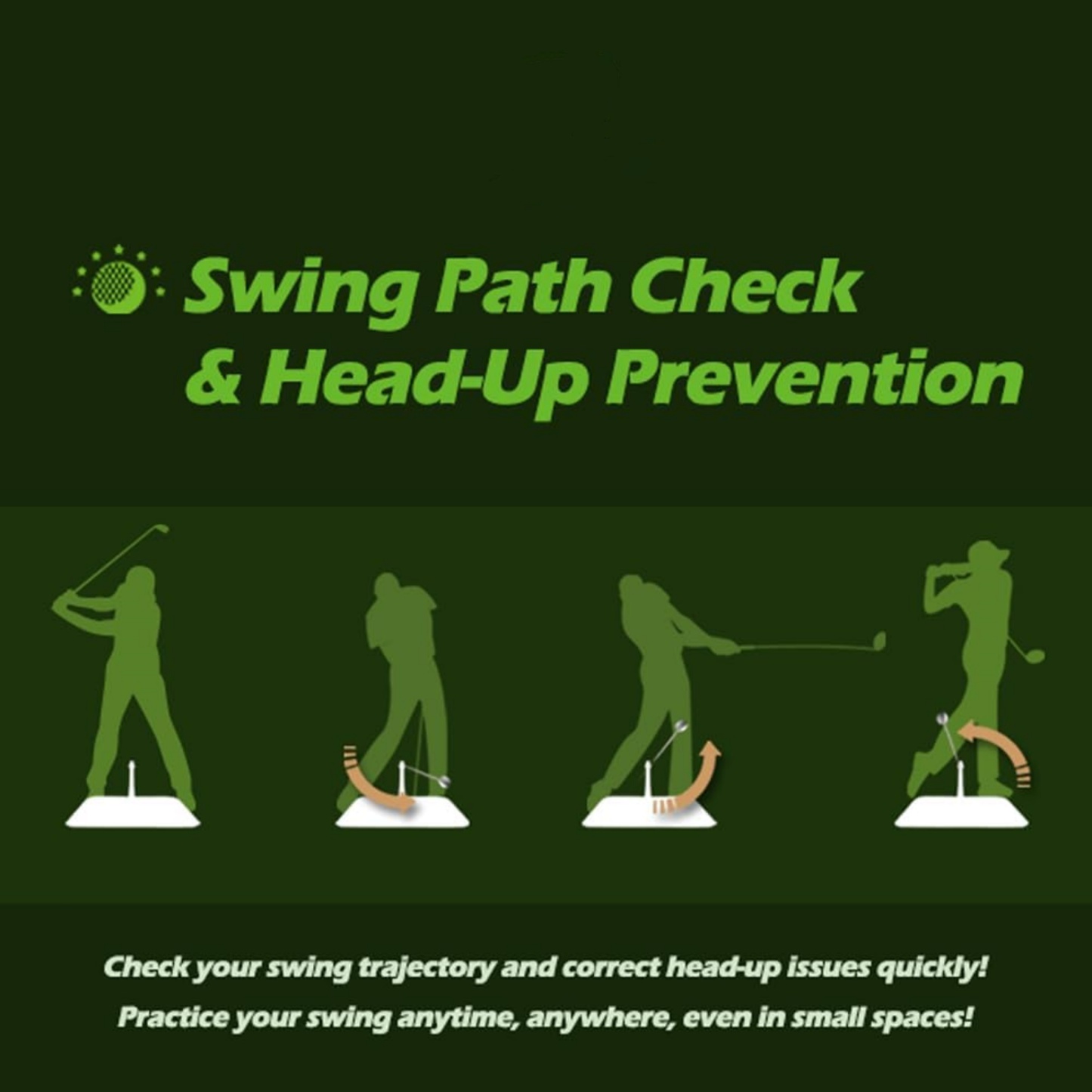 Golf Swing & Hitting Trainer – True Impact Mat with Path Check & Adjustable Height