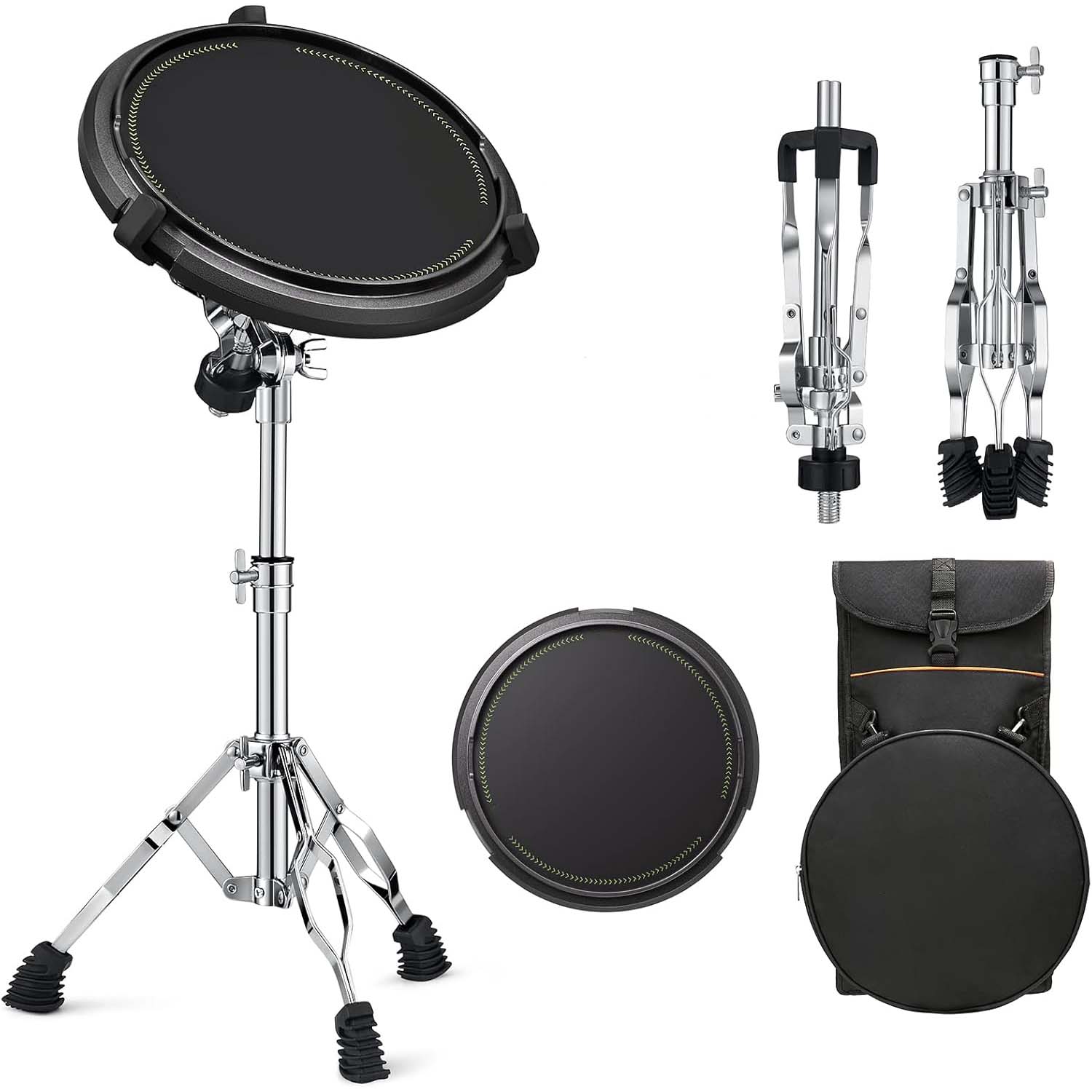 12-Inch Quiet Drum Practice Pad with Detachable Snare Simulation and 800 Steel Balls