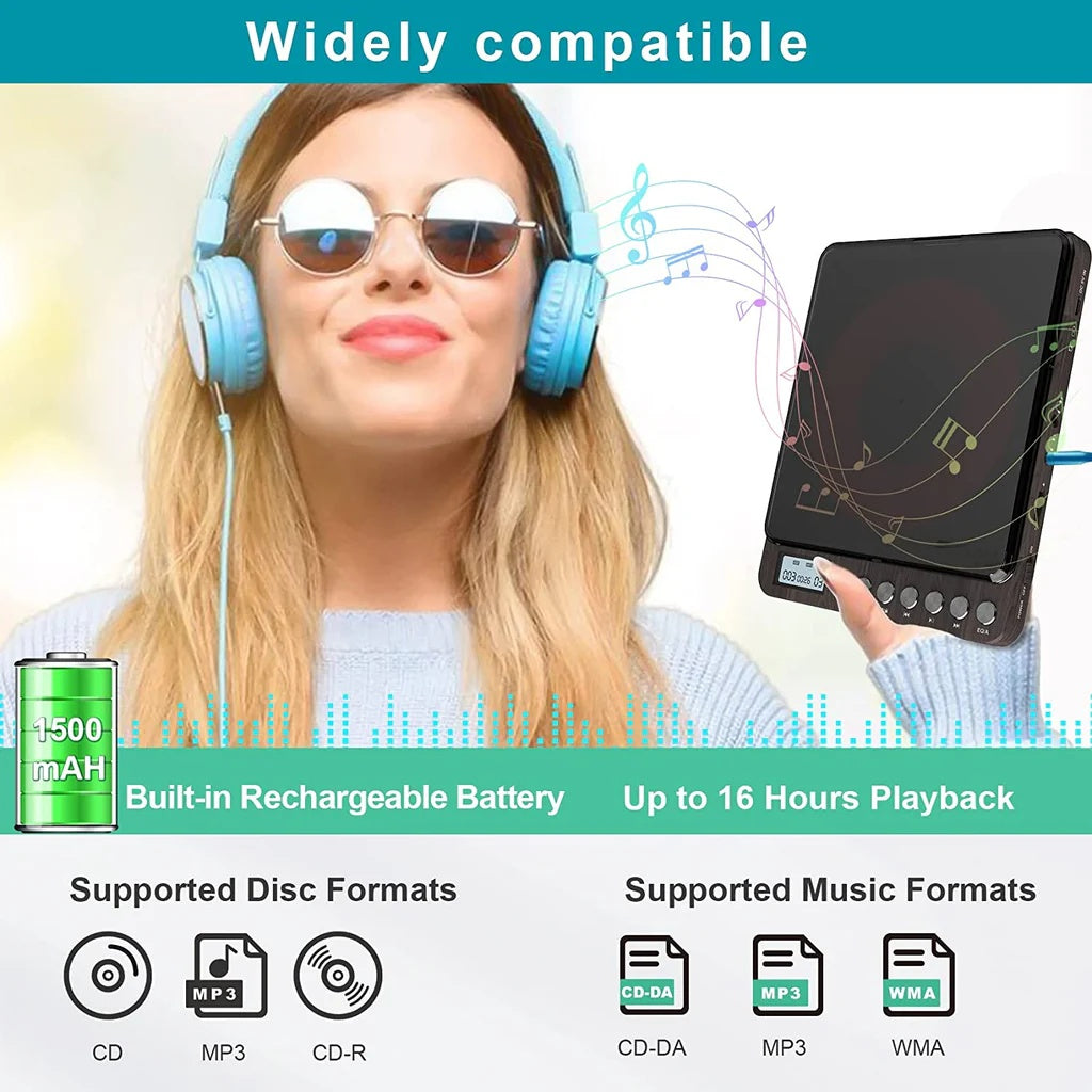 Portable CD Player with AUX and FM Radio