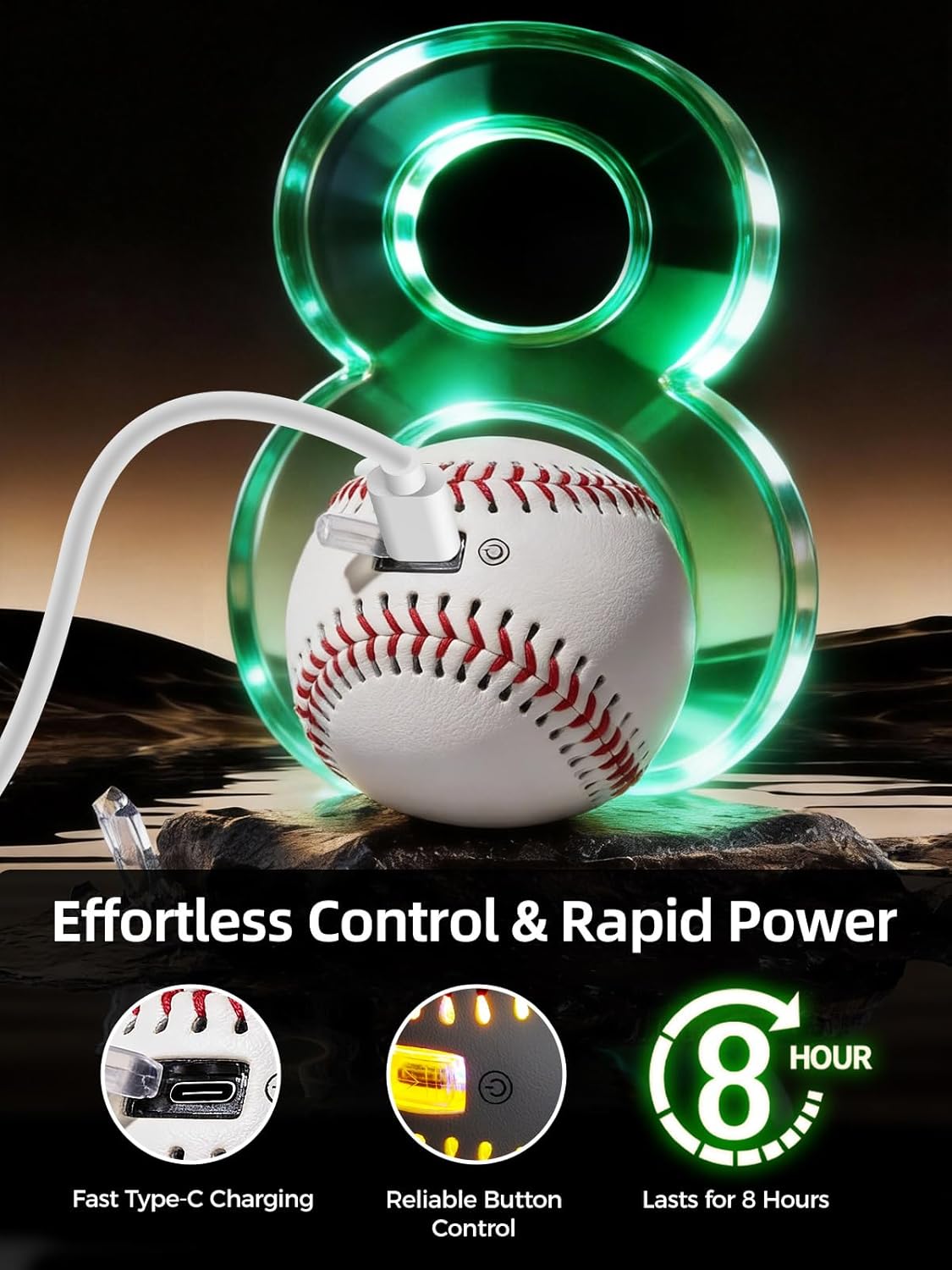 Light-Up Baseball with Bluetooth Speaker