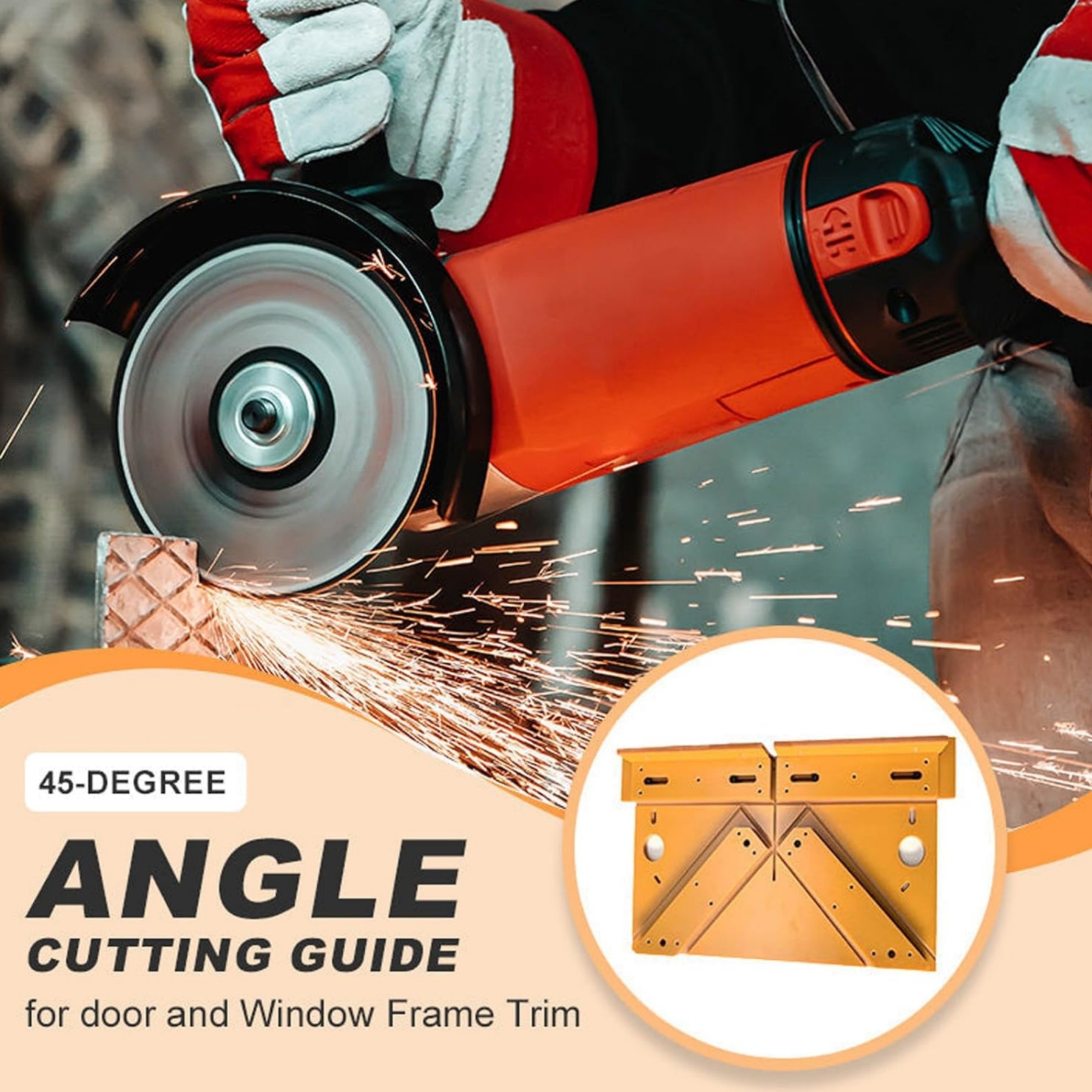 45-Degree Miter Guide for Door & Window Trim – 8mm Thick, 90°/45° Guides