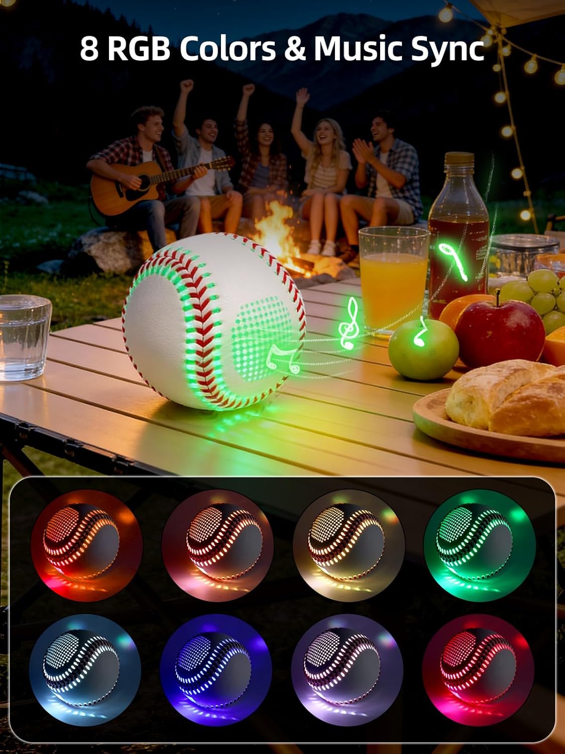 Light-Up Baseball with Bluetooth Speaker