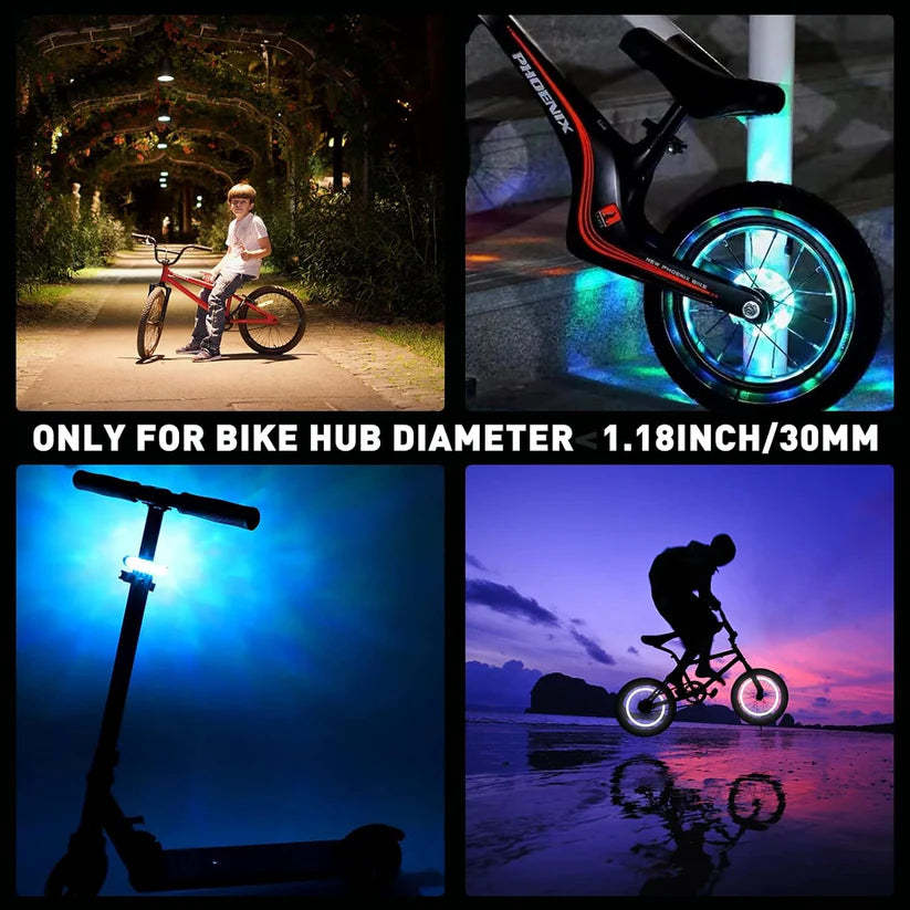 Bike Wheel Light – USB Rechargeable | 7 Colors & 15 Modes