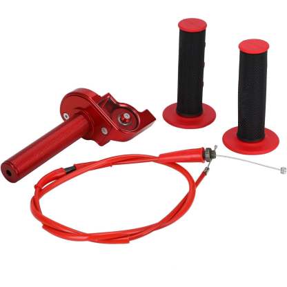 Motorcycle throttle assembly, 7/8 inch (22 mm) rotary throttle lever with rotary throttle cable.