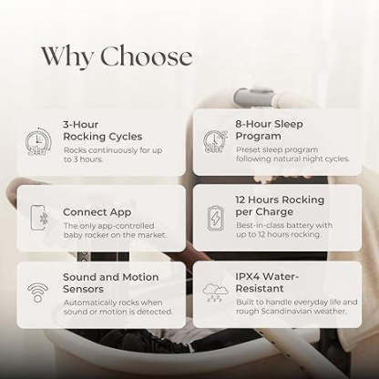 Baby rocker | Rechargeable rocker with motion and sound sensors