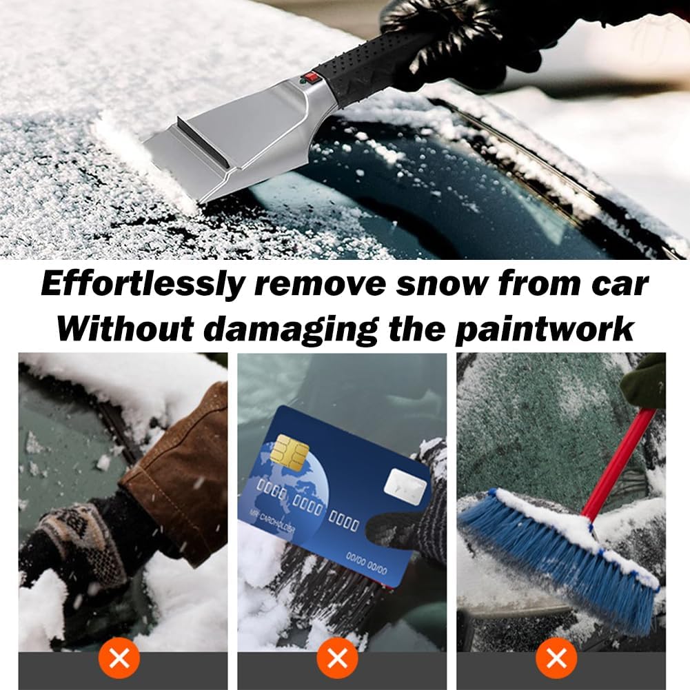 Electric Heated Ice Scraper – Auto Snow Removal Tool for Windshield & Car Glass