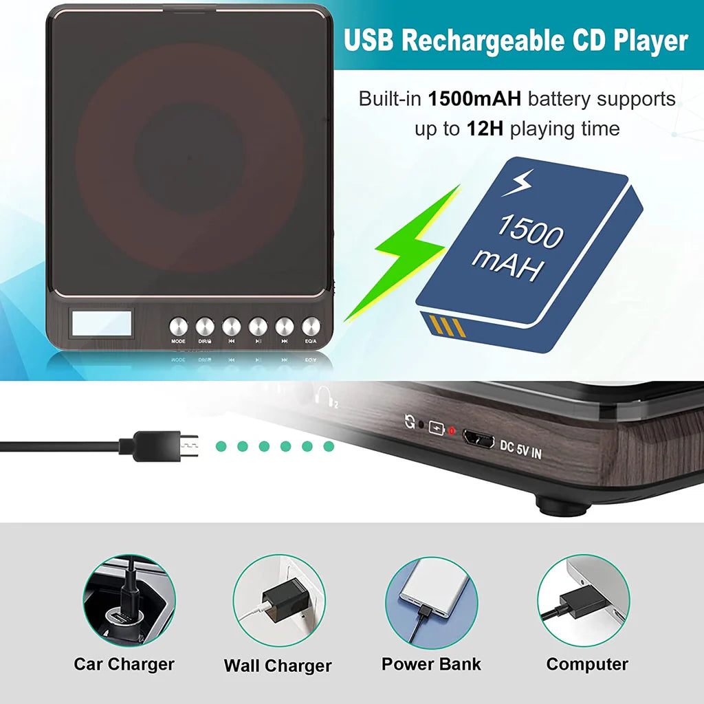 Portable CD Player with AUX and FM Radio