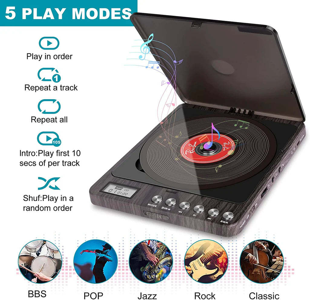 Portable CD Player with AUX and FM Radio