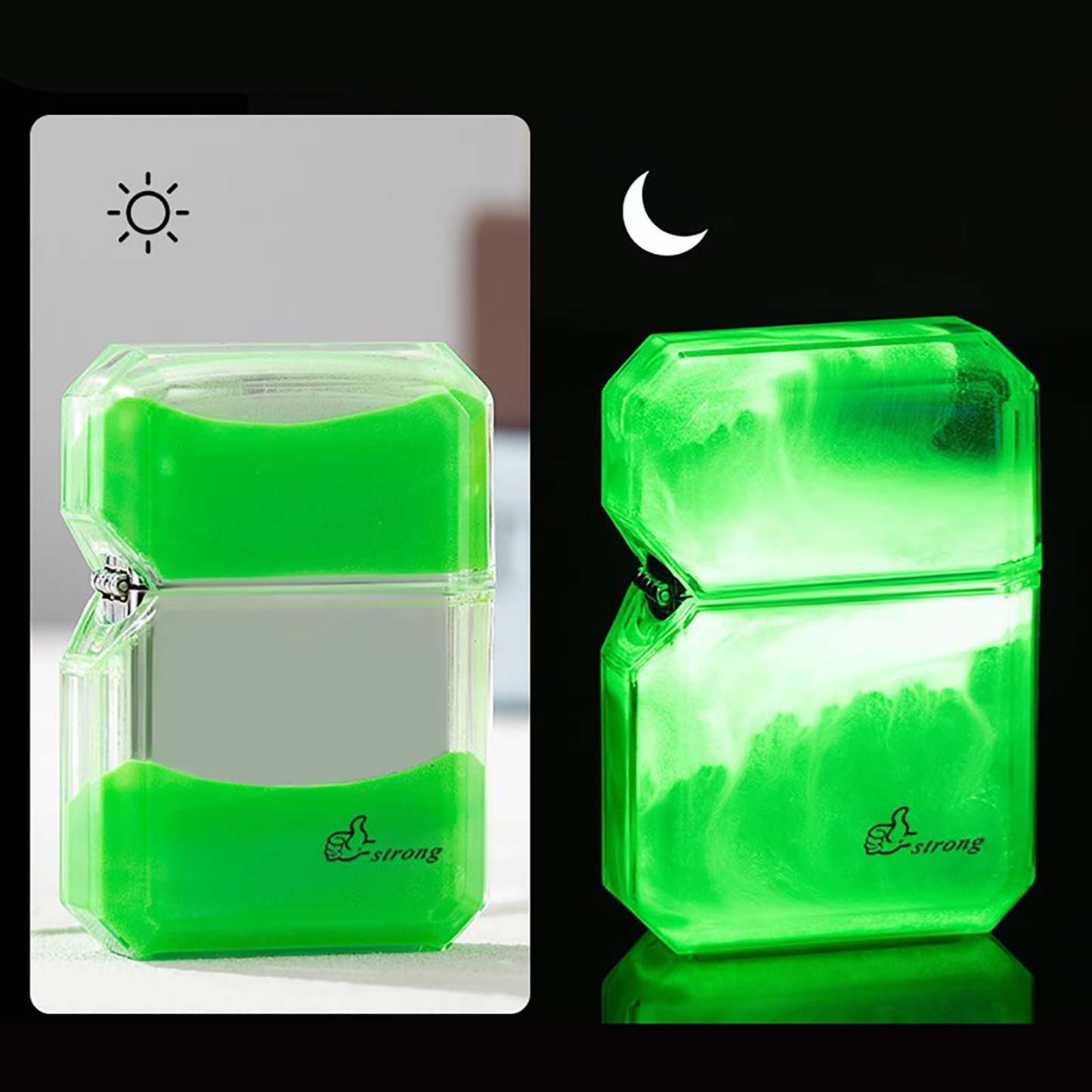 Glowing quicksand lighter with all-metal structure