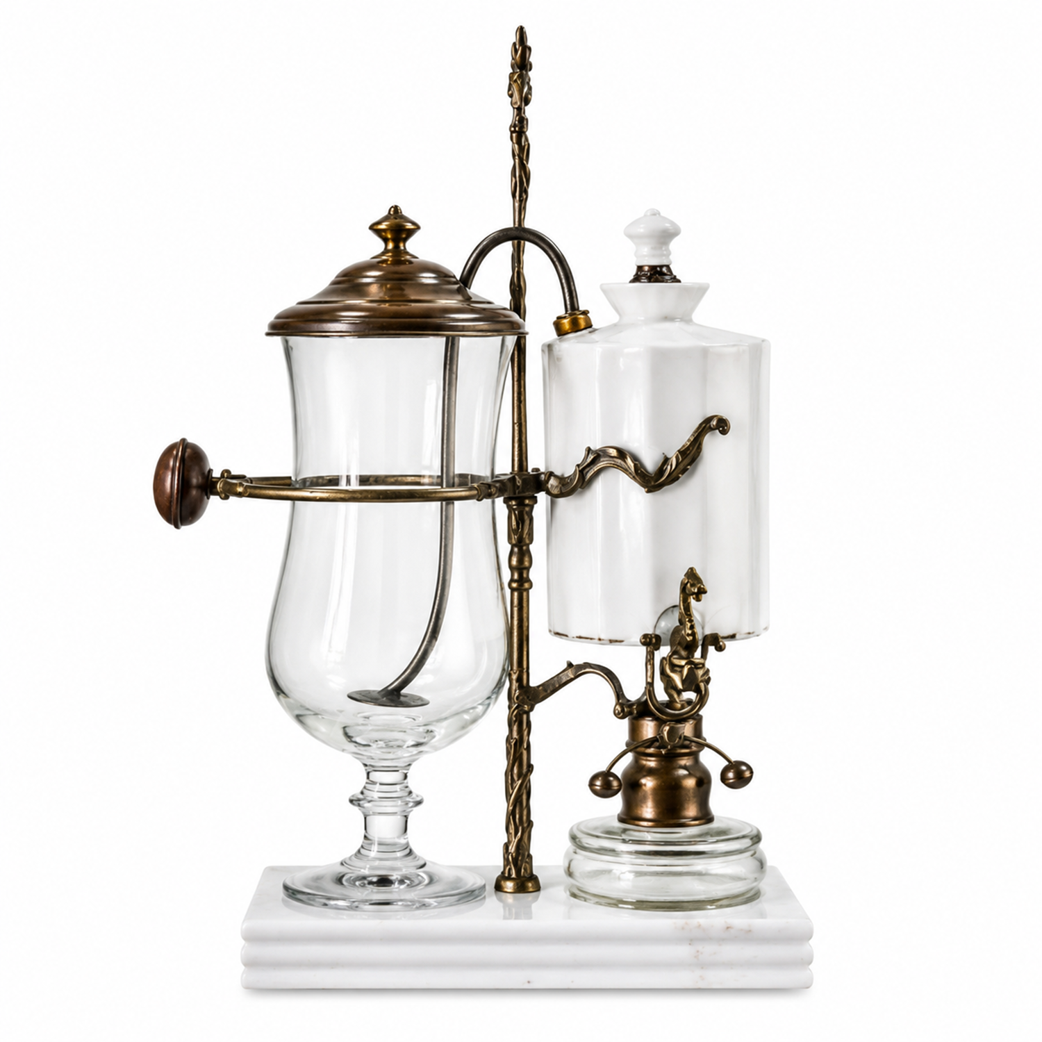 Balanced siphon vacuum coffee machine