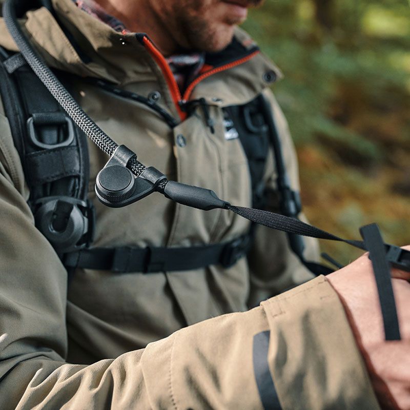 Camera strap with magnetic mechanical backpack bracket
