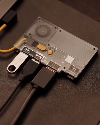 Portable SSD with Active Cooling Fan – 4-Port Hub with HDMI & Built-In Cable