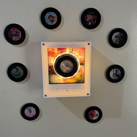 Mini Vinyl Record Player Retro Music Decor