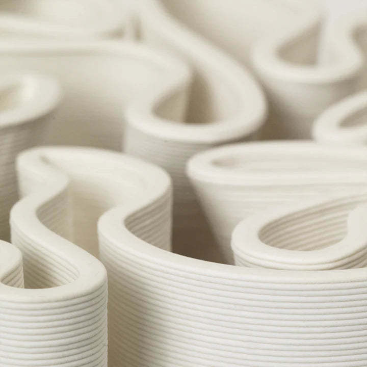 3D Printed Ceramic Vase – Fabric-Like Folded Design