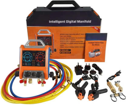 4‑Valve Digital Refrigeration Manifold – 5" Smart Touch Screen