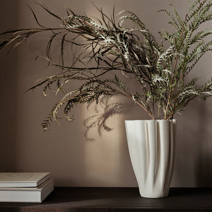 3D Printed Ceramic Vase – Fabric-Like Folded Design