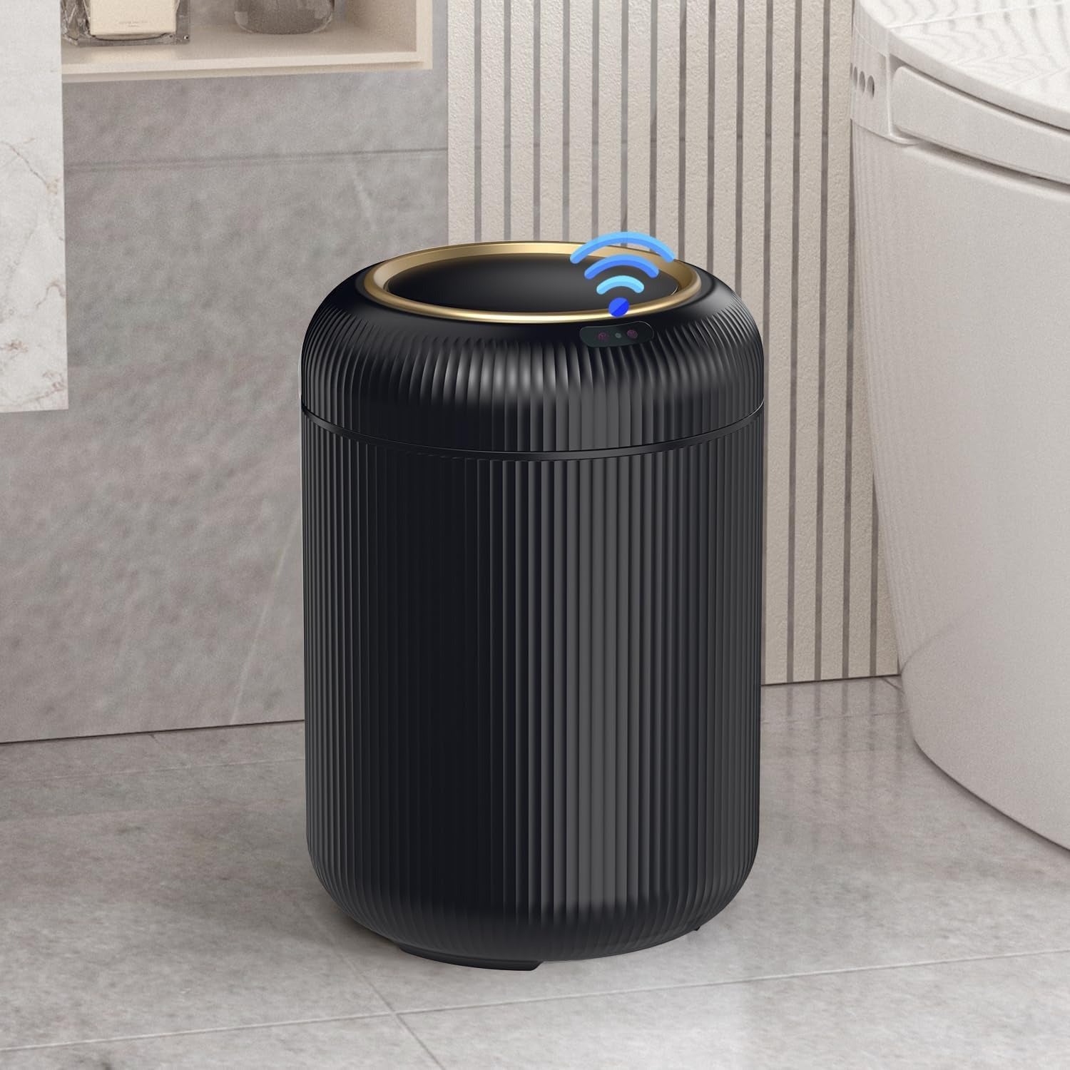 Automatic sensor bathroom trash can with lid