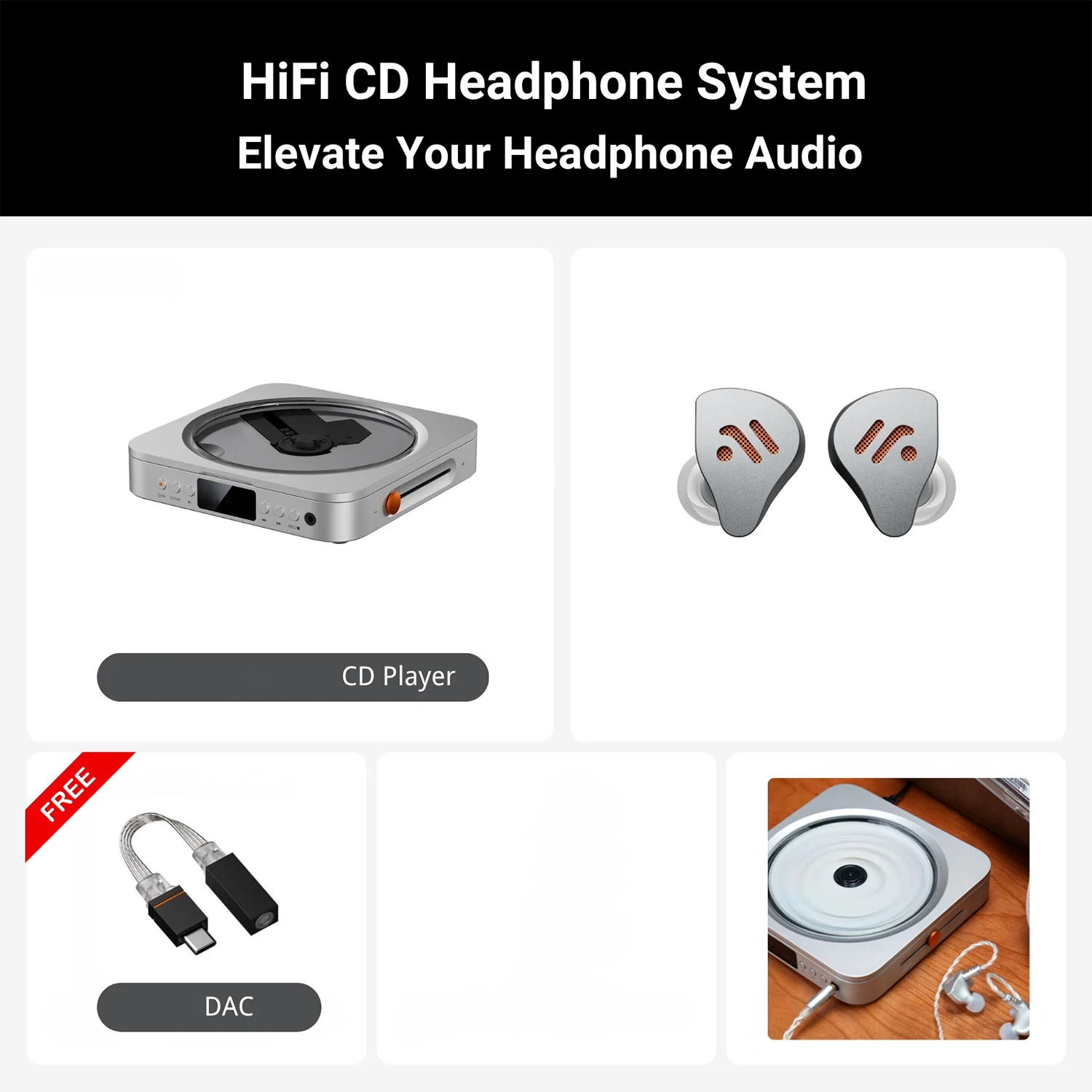 Compact and portable CD player