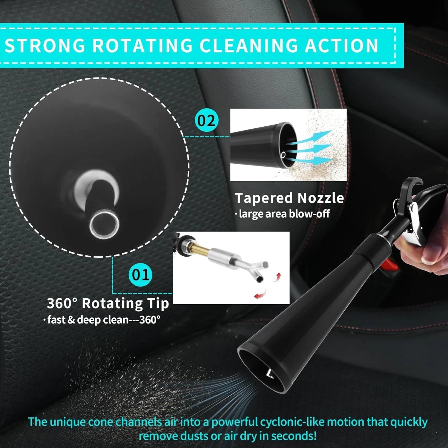 Car Dry Cleaning Gun – High-Pressure Air Blow Gun