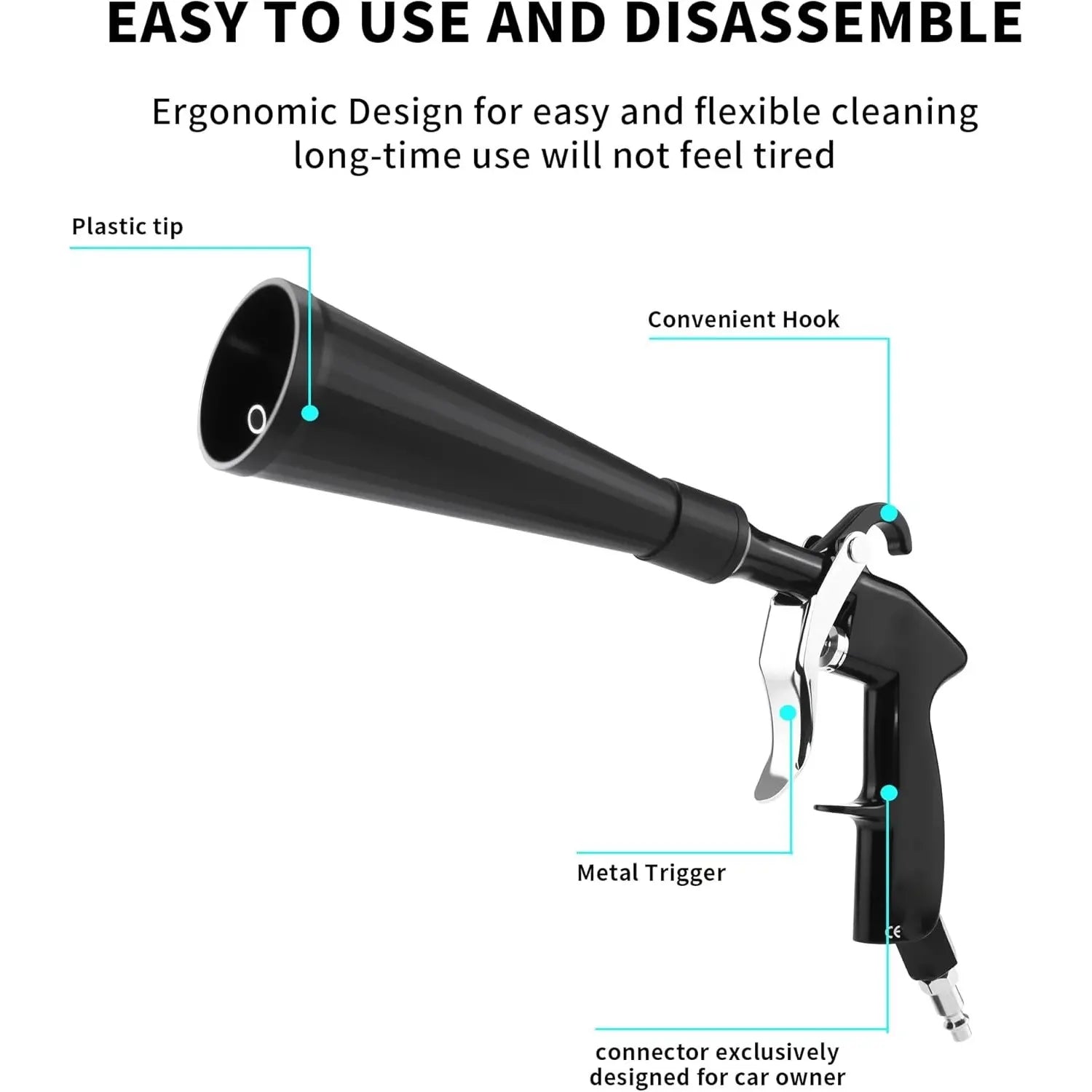 Car Dry Cleaning Gun – High-Pressure Air Blow Gun