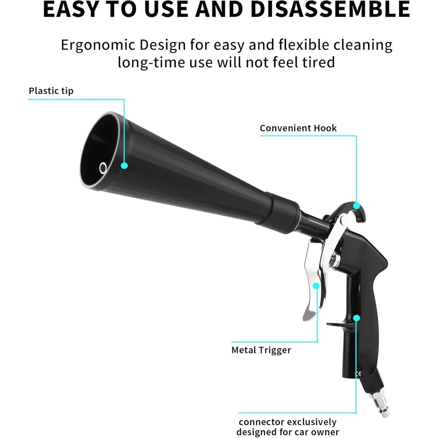 Car Dry Cleaning Gun – High-Pressure Air Blow Gun