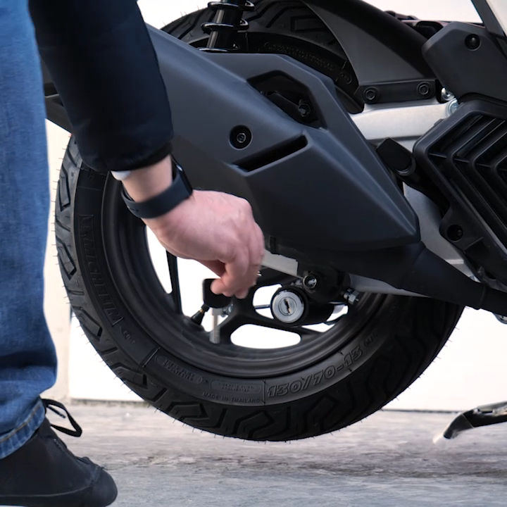 Motorcycle Theft Protection – Foot-Activated Lock