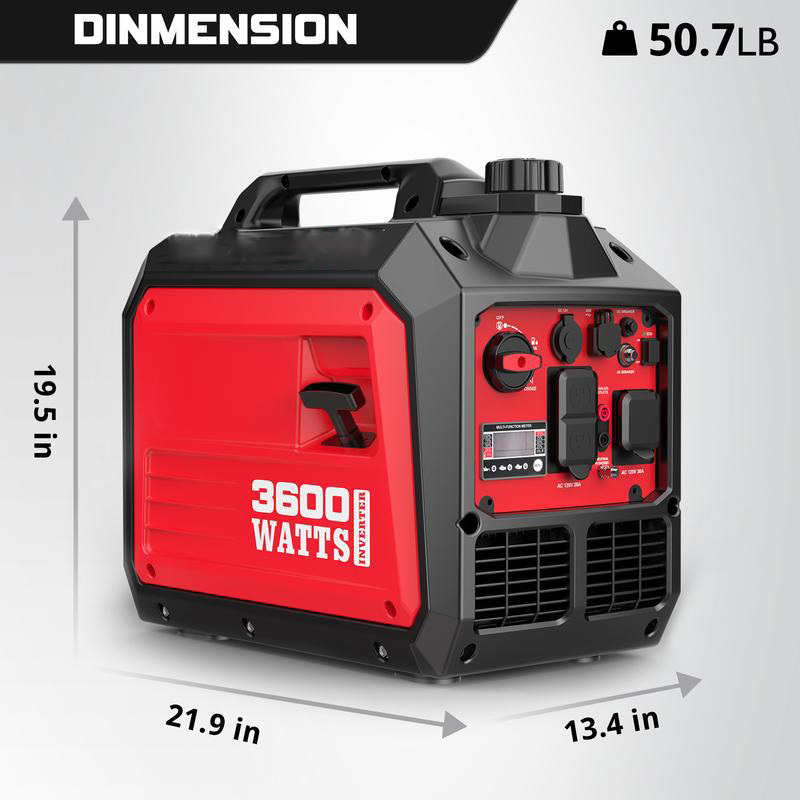 PowerSmart 3600 Watt Quiet Portable Inverter Generator, RV Ready 30A Outlet, Parallel Capable, Emergency Use Camping, EPA Compliant,Hurricane, Emergency,Safe & Long-lasting usage,Springtok(DB5035/DL5035C), generators for house power