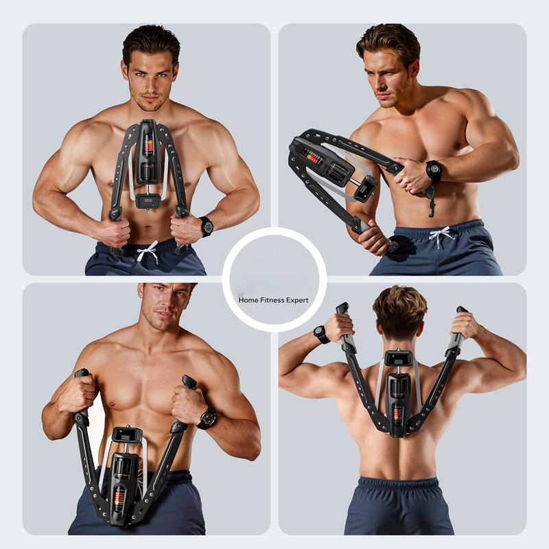 Hydraulic Arm Trainer with Counter, 22-440lbs Adjustable Chest Expander for Home Gym, Arm & Shoulder Strength Training Equipment