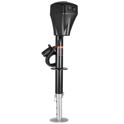 Electric Trailer Jack,  5000 lbs, Heavy Duty RV Electric Power Tongue Jack with 7-pin Connector, Manual Crank Handle & Weatherproof Jack Cover, 10"-28.3" Lift, for Trailers, Campers & RVs, Black