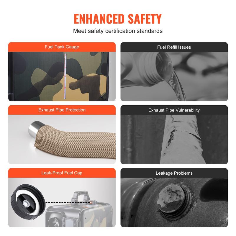 VEVOR 8KW Diesel Air Heater, Upgraded 110V Adapter & CO Alarm, 12-24V All in One Diesel Air Heater, with Bluetooth APP/Remote Control and Display Screen, Fast Heating Portable Diesel Heater for Vehicles and Outdoors