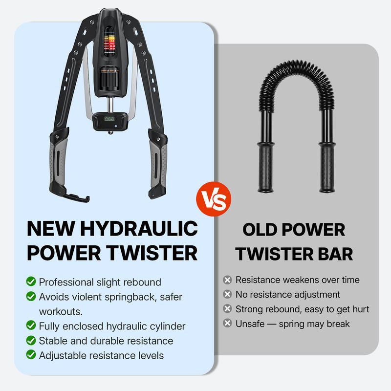 Hydraulic Arm Trainer with Counter, 22-440lbs Adjustable Chest Expander for Home Gym, Arm & Shoulder Strength Training Equipment