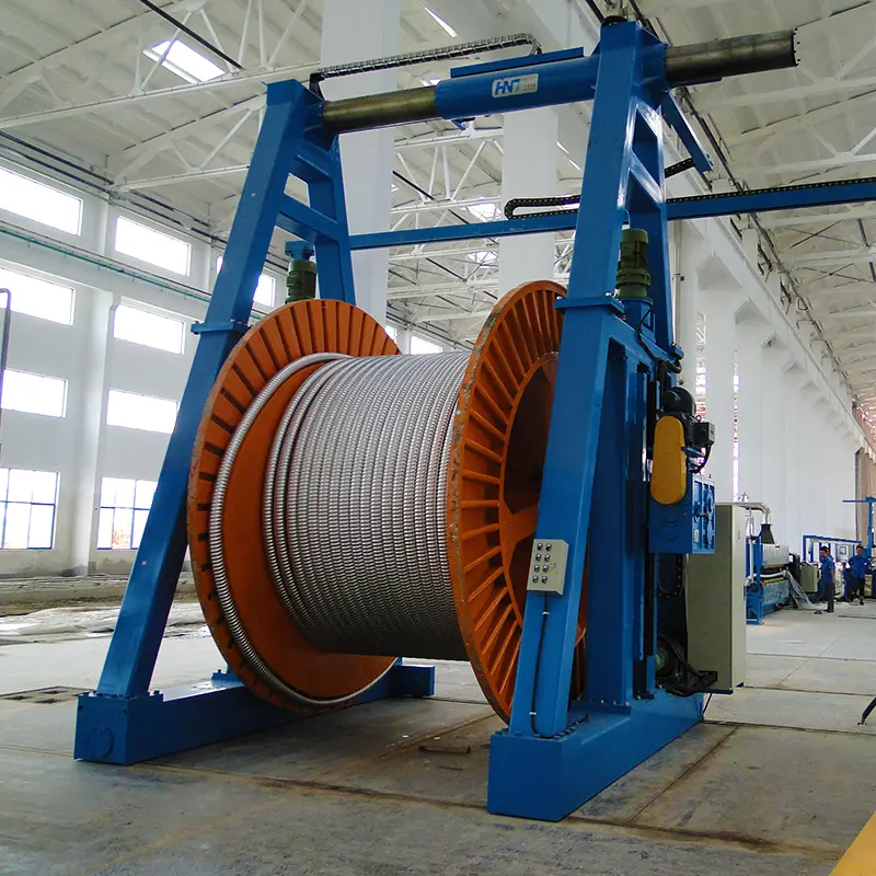Wire dispensing and winding gantry crane