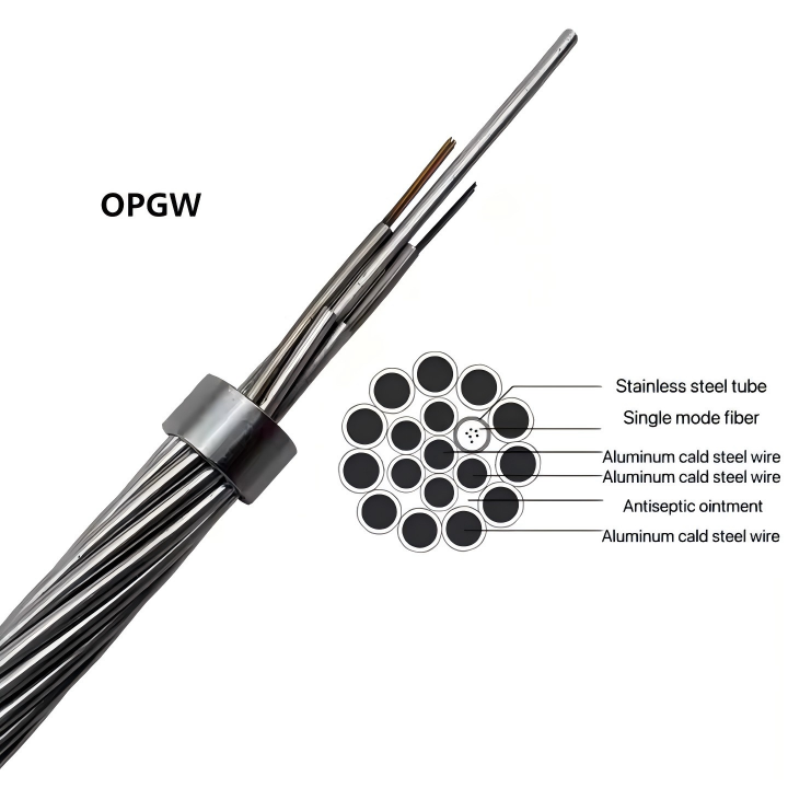 48-Core Overhead OPGW (Optical Ground Wire) Fiber Optic Composite Cable