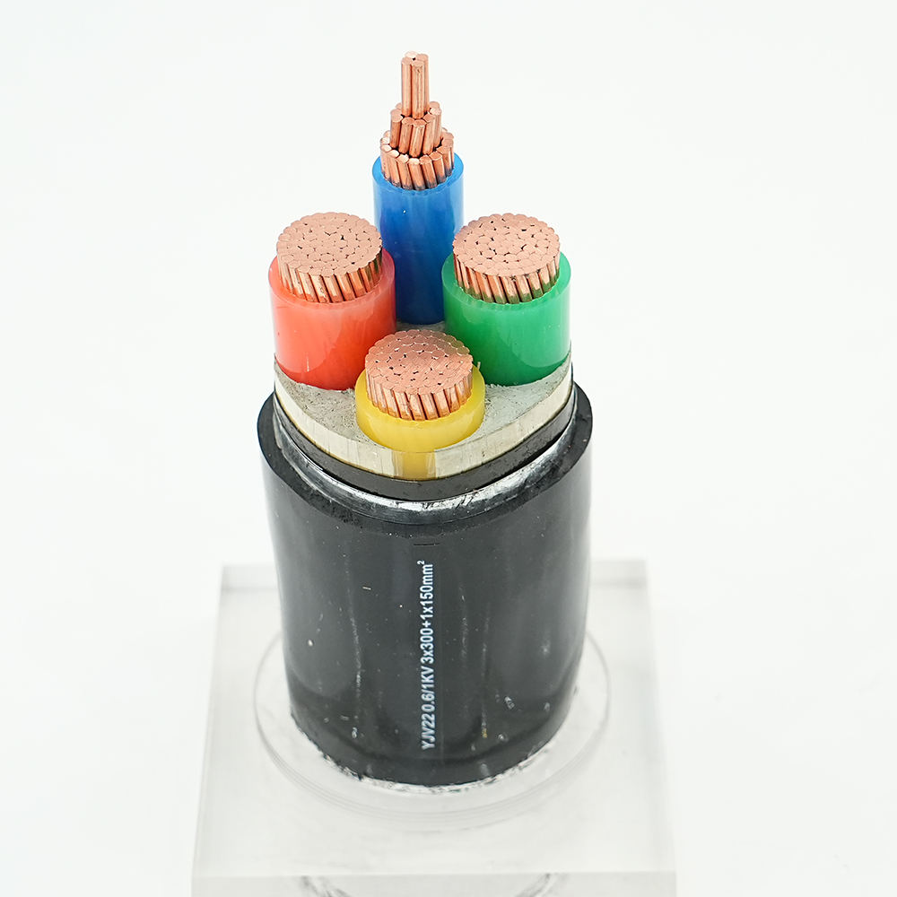 0.6/1kV 4-Core YJV Power Cable (3x185mm² + 1x95mm²), XLPE/PVC Copper Core, IP67 Waterproof