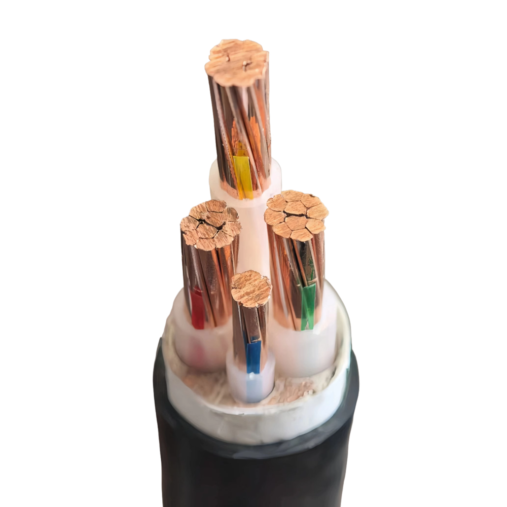 0.6/1kV 4-Core YJV Power Cable (3x185mm² + 1x95mm²), XLPE/PVC Copper Core, IP67 Waterproof