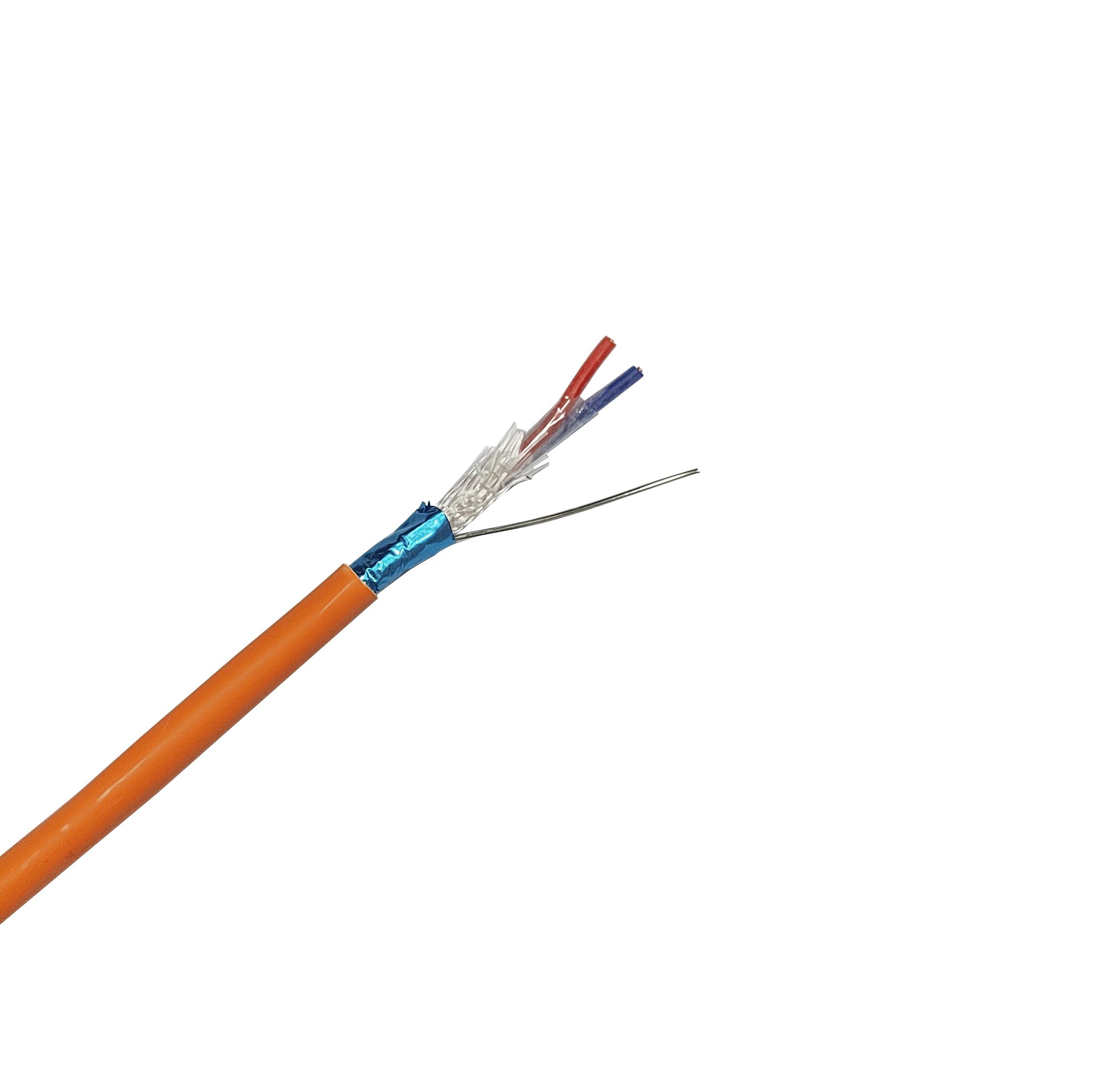 HOTION Factory Direct 2-Core 16AWG (1.5mm²) Plenum-Rated Shielded Fire Alarm Cable (FP200 Equivalent, Red)