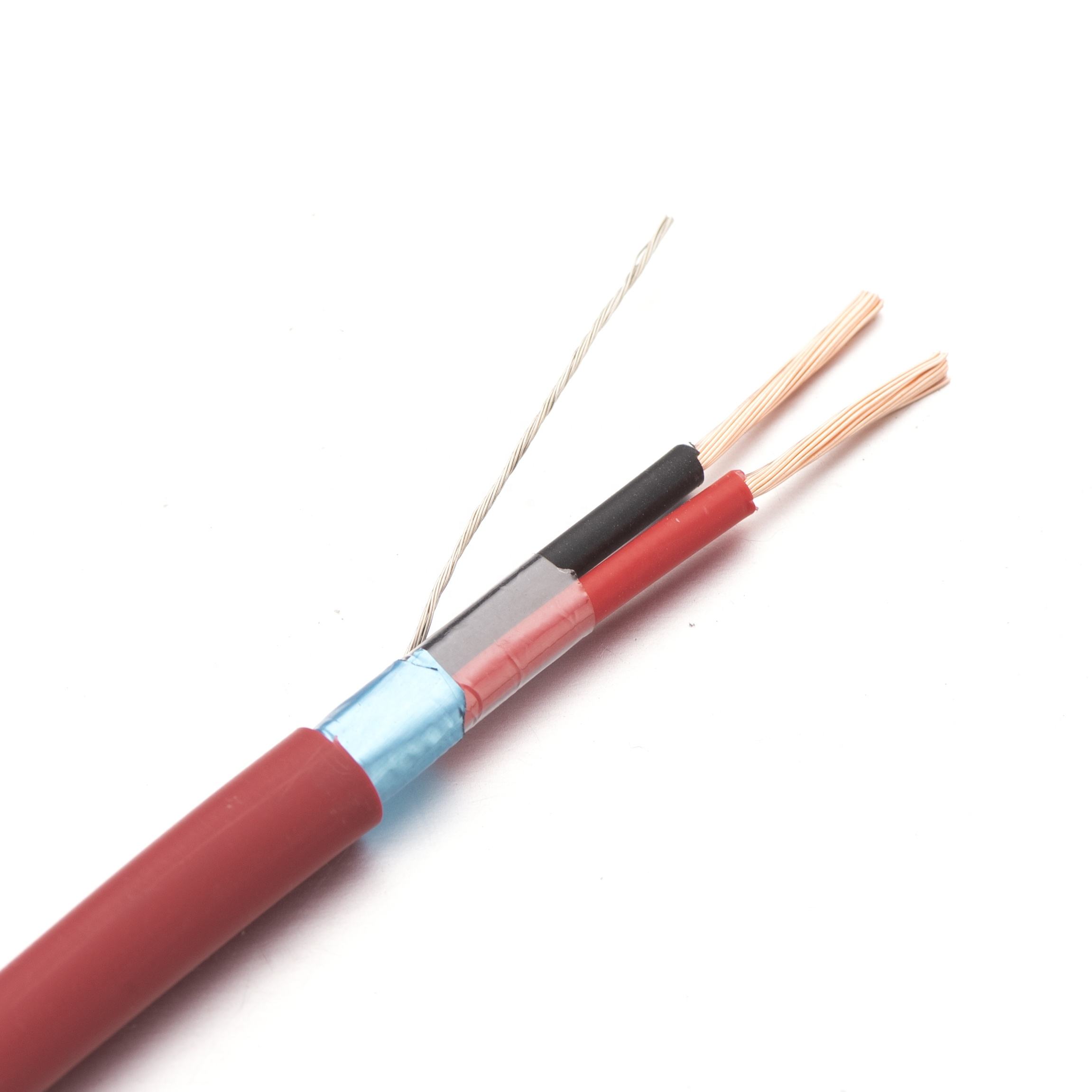 HOTION Factory Direct 2-Core 16AWG (1.5mm²) Plenum-Rated Shielded Fire Alarm Cable (FP200 Equivalent, Red)