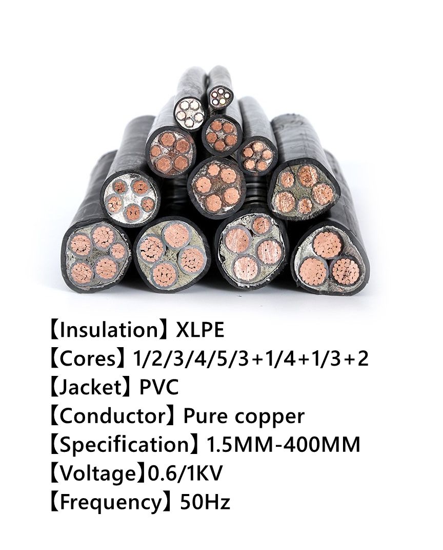 Factory Direct ZC-YJV 0.6/1kV XLPE Insulated PVC Sheathed Flame-Retardant Power Cable