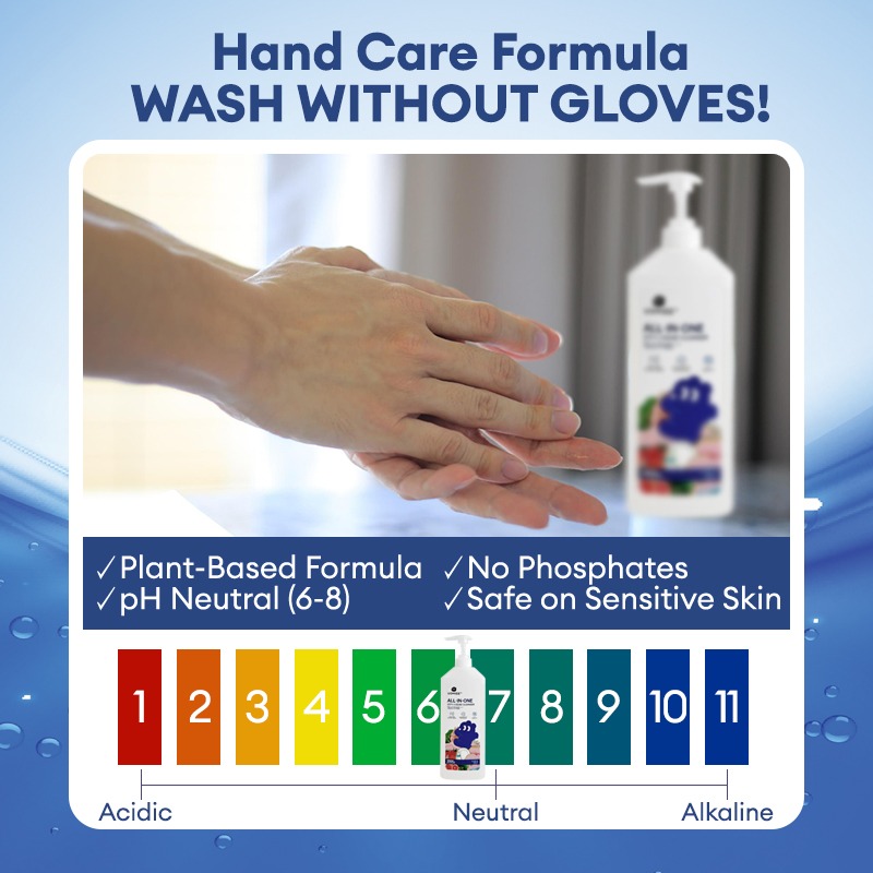 Uomiee 3-in-1 Food-Grade Fruit and Vegetable Cleaner Plant-Based Formula Gentle on Hands Large 1000ml