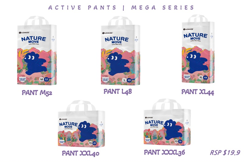 UOMIEE Nature Move Baby Diapers | Plant-Based Softness | Ultra Breathable | Flexible Fit | Long-Lasting Dryness