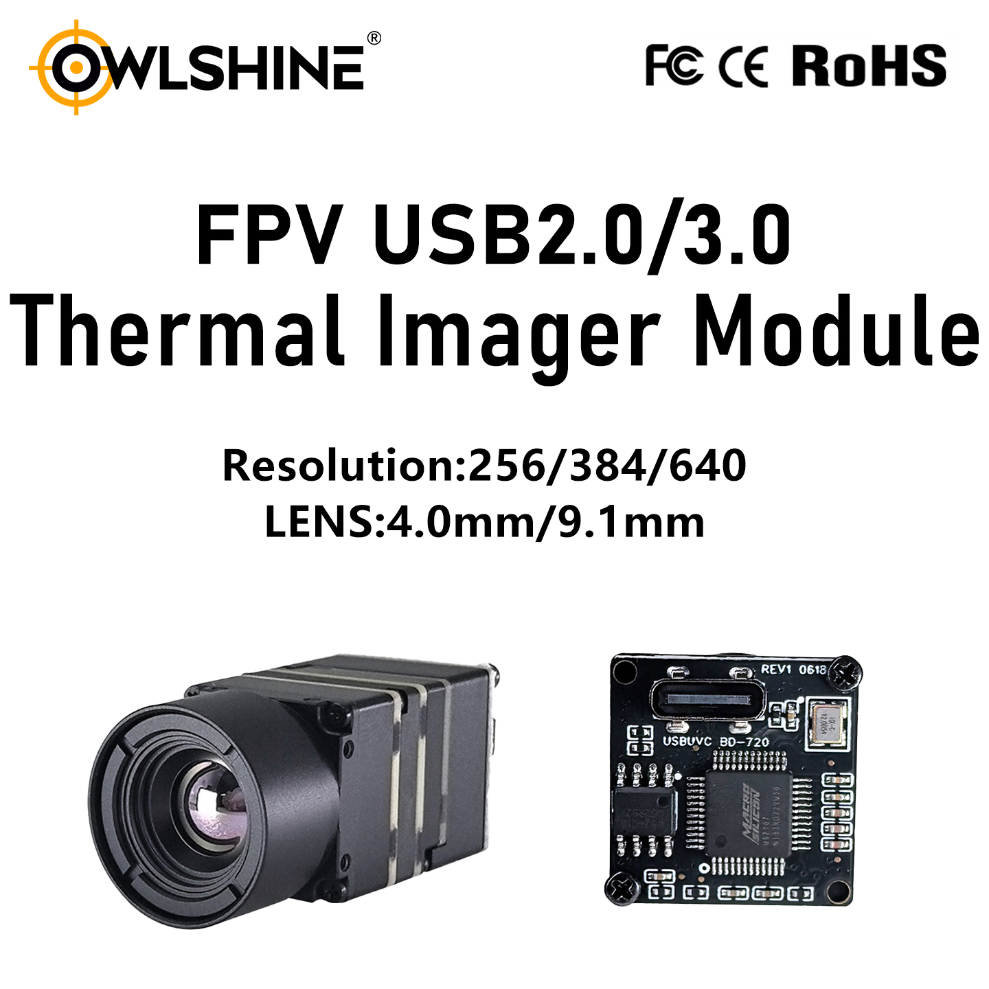 Thermal Imager Module USB-C USB2.0/3.0 256/384/640 Resolution 