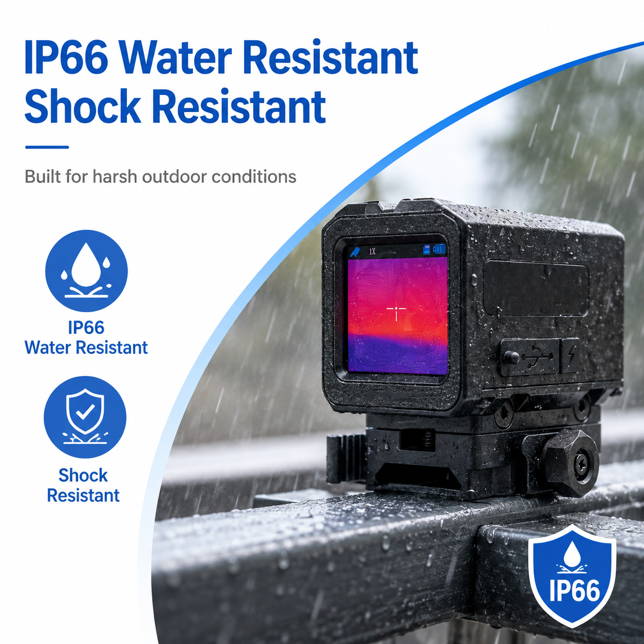 OWLSHINE OWS-209 Thermal Imaging Sight, 256×192 Resolution, 9.7mm Lens, Touchscreen, 32GB Storage, IP66 & 6KJ Shock Resistant
