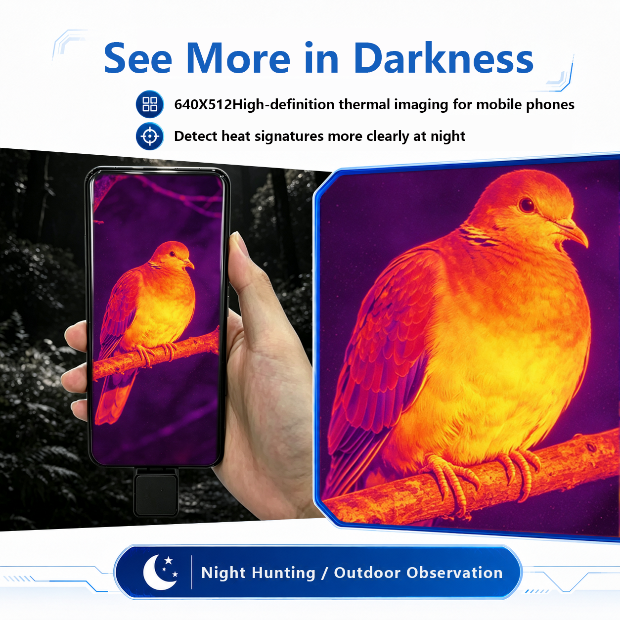 OWLSHINE X2-640 Smartphone Thermal Imager – 640×512, 50Hz, 9.1mm Lens, Type-C Thermal Camera for Android