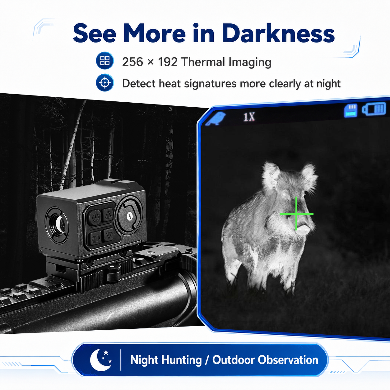 OWLSHINE OWS-209 Thermal Imaging Sight, 256×192 Resolution, 9.7mm Lens, Touchscreen, 32GB Storage, IP66 & 6KJ Shock Resistant