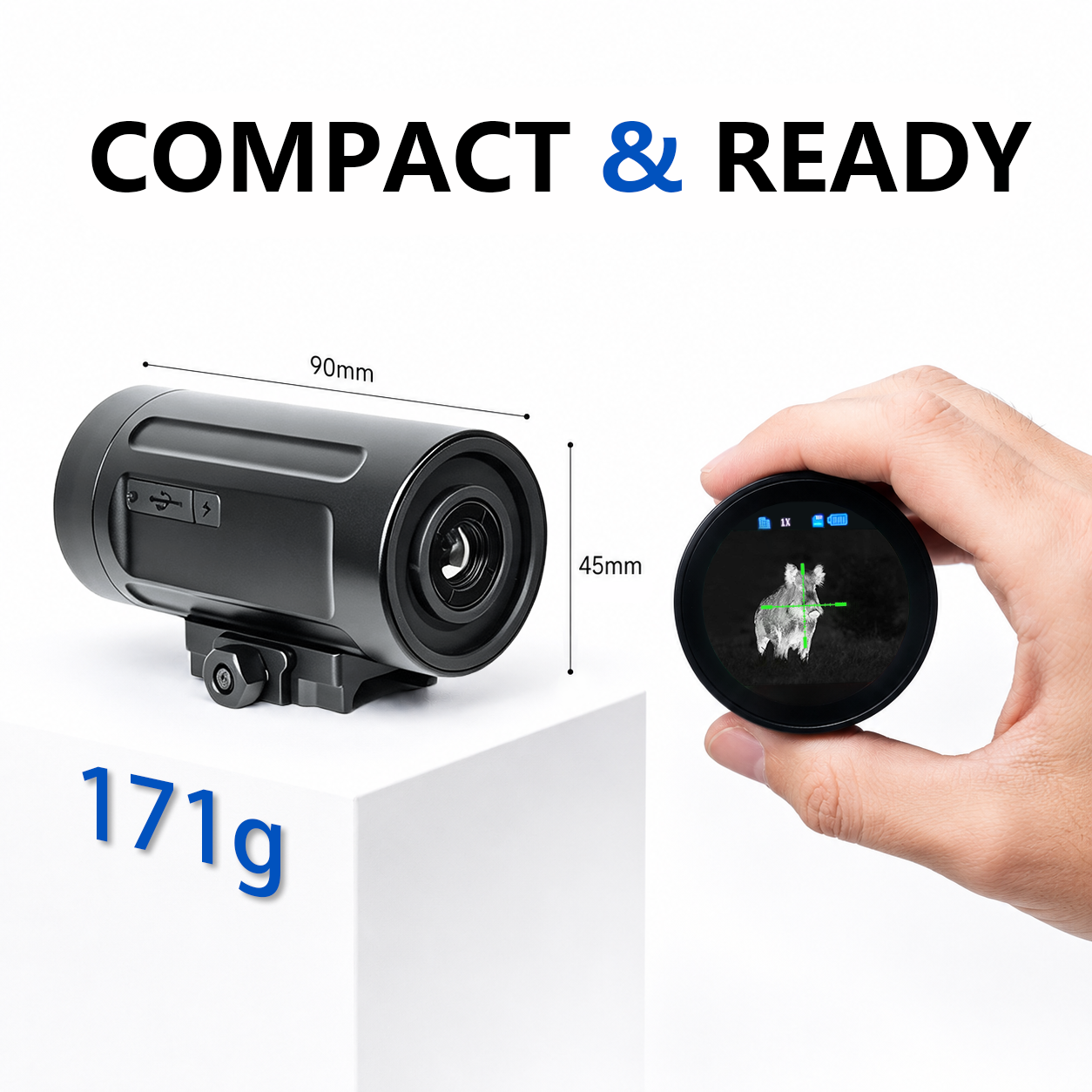 OWLSHINE OWS-300+ SRV Thermal Imaging Sight, 256×192 50Hz, 9.7mm Lens, 6H Runtime, 32GB, IP66 & 6KJ Shock Resistant