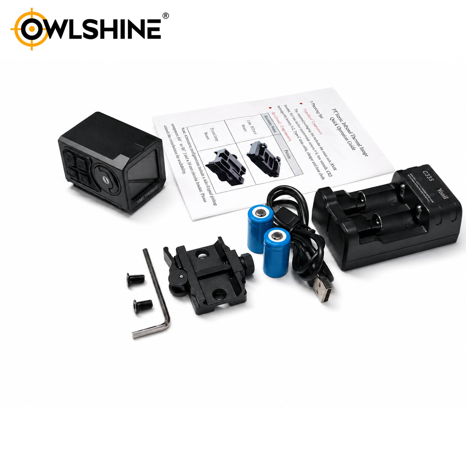 OWLSHINE OWS-209 Thermal Imaging Sight, 256×192 Resolution, 9.7mm Lens, Touchscreen, 32GB Storage, IP66 & 6KJ Shock Resistant