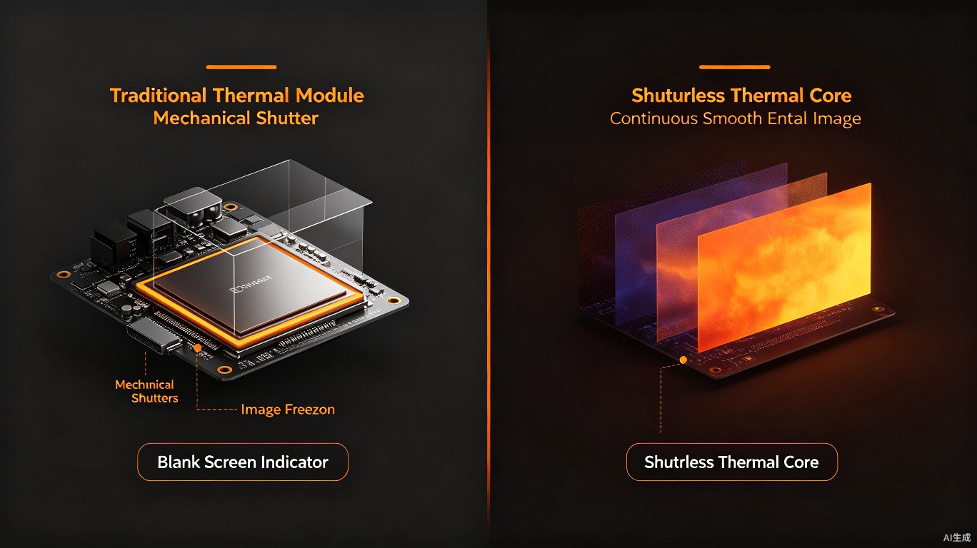 Shutterless vs mechanical shutter thermal imaging core comparison