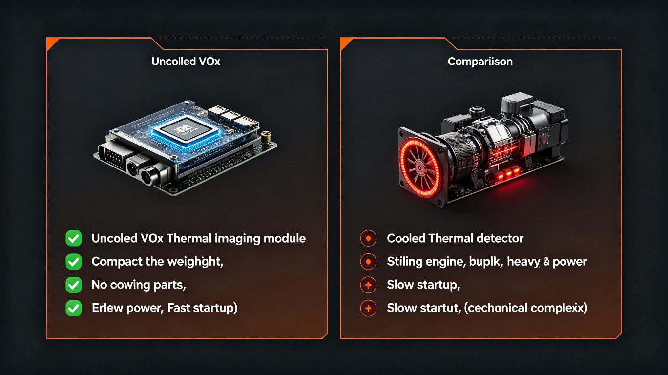 Uncooled VOx vs cooled thermal imaging comparison chart