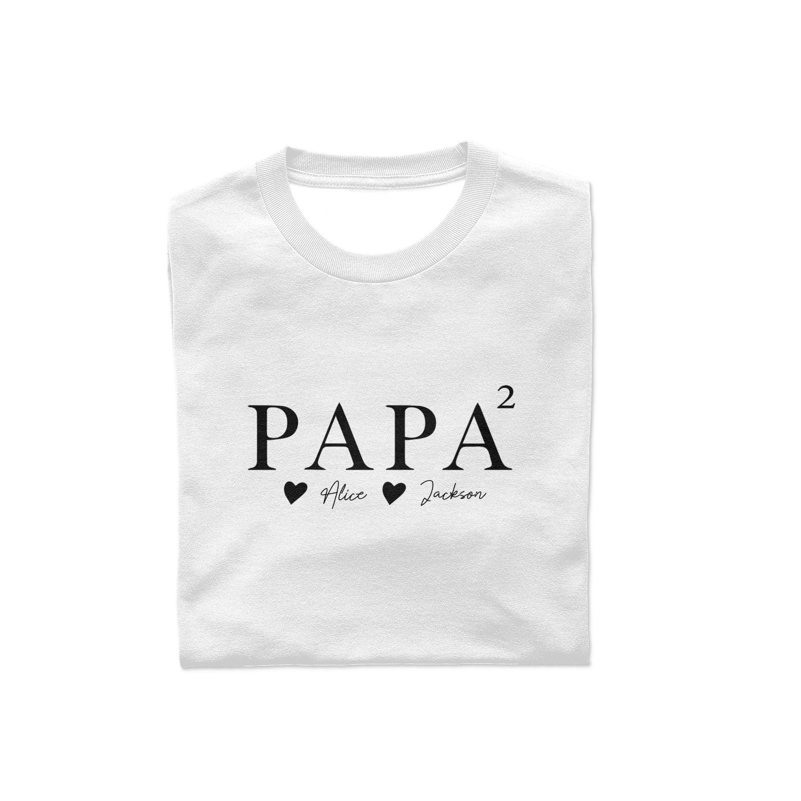 PAPA Familien-Design personalisiertes T-Shirt mit Namen