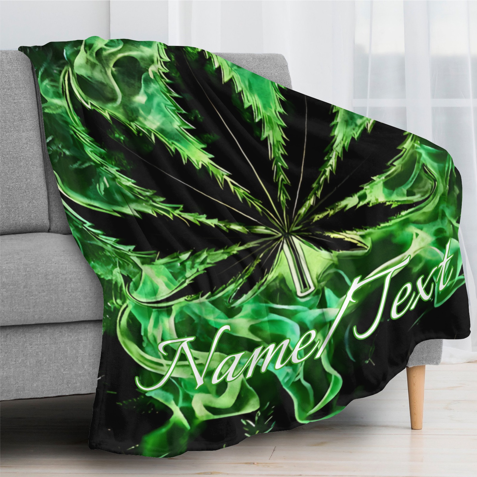 Magische Decke im Blitz-Ahornblatt-Stil mit individuellem Namen